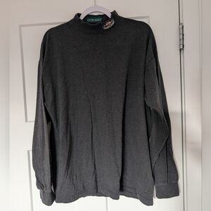 Grey Jimmy Dean Oversized Long Sleeve Shirt Size Large